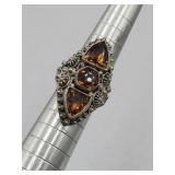 Sterling Silver Statement Filigree Gemstone Ring