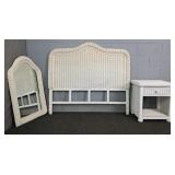 3x The Bid Vintage Painted Nat. Wicker Furniture