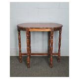 Vintage Six Leg Oval Mahogany Veneer Table