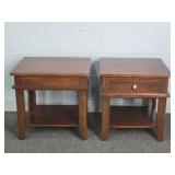 2x The Bid Vintage Solid Wood Side Tables
