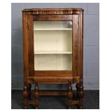 Antique Mahogany Glass Door Display Cabinet