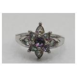 Sterling Silver 925 Mystic Topaz Ring Sz 6.5