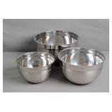 3x The Bid Tusa Stainless Mixing Bowls