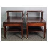 2x The Bid Mcm Mahogany Stepback End Tables