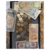 Lot Of World Currency And Coins