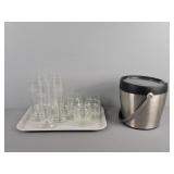 Lot Ice Bucket 5 Brunswick Beer Glasses 5 Highball