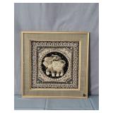 Vintage Framed Burmese Kalaga Tapestry