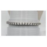 Sterling Silver Cz Tennis Bracelet 7.5in Tw 13.0g