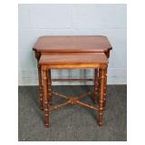 Vintage Solid Pine Nesting Side Tables