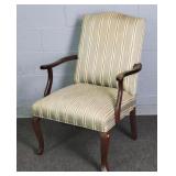 Vintage Wood Frame Upholstered Arm Chair