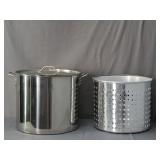 17 Gal Xl Stainless Stock Pot W/ Steamer Basket
