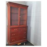 Vintage Mahogany Four Drawer Glass Front China Cab