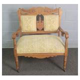 Amtique Hand Carved Victorian Style Walnut Setee