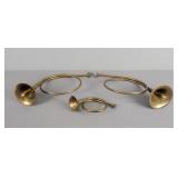 3x The Bid Decorative Brass Bugles