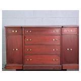 Vintage Mahogany Six Drawer Two Door Dresser