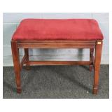 Vintage Wood Frame Upholstered Seat Bench