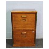 Vintage 2 Door Drop Front File Storage Cabinet