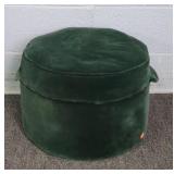 Vintage Heavy Green Velvet Ottoman