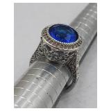 Bridgerton Inspired Blue Multi Faceted  Ring Sz7.