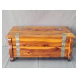 Vintage Small Cedar Chest W/ Metal Accent Banding