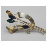 Sterling Craft By Coro Vintage Rhinestone Brooch