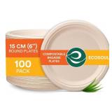 ECO SOUL 100% COMPOSTABLE 6 INCH PAPER PLATES