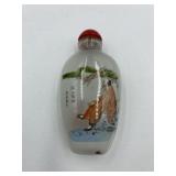 VINTAGE SNUFF BOTTLE HAND PAINTED