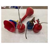 LOT ASSORTED OIL CANS, FUNNELS