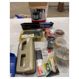 LOT ASSORTED ITEMS- TAPE GUN, DESKTOP ORGANIZER