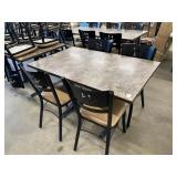 TABLE & (4) CHAIRS - TABLE APPROX 48' X 30' X 29'H