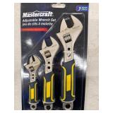 MASTERCRAFT 3 PIECE ADJUSTABLE WRENCH SET