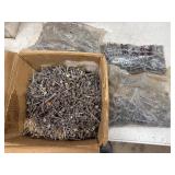 BOX OF ASSORTED SCREWS AND NAILS