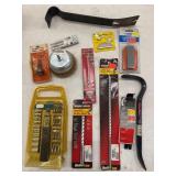 LOT ASSORTED ITEMS, DRILL BITS, PRY BARS