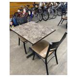 TABLE & (2) CHAIRS - TABLE APPROX 30' X 24' X 30'