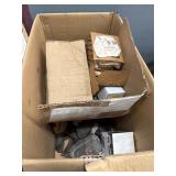 BOX OF CULTIVATOR SWEEPS AND ASSORTED PARTS