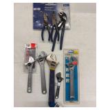 LOT ASSORTED WRENCHES, PLIERS
