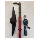 LOT ASSORTED ITEMS- MANUAL DRILL, NAIL PULLER