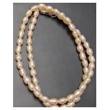 SILVER FRESH WATER PEARL NECKLACE 14'