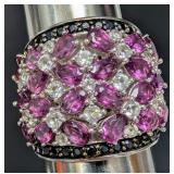 SILVER(11G),  GENUINE GRAPE GARNET  (APP 4.4CT),