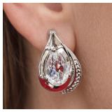 SILVER(4.04G),  WHITE QUARTZ (APP 2CT)EARRING