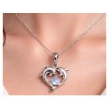 SILVER(3.34G),  MOONSTONE HEART SHAPE (APP 0.5CT)