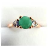 10KT ROSE GOLD NATURAL EMERALD RING (0.70CT)