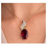 SILVER GENUINE GARNET (APP 1CT) PENDANT