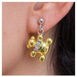 SILVER(1.5G),  GENUINE DIAMOND (0.02CT) EARRING