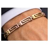 SILVER(3.2G),  TRI COLOR  BRACELET 7'