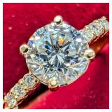 10K(1.77G),  LAB DIAMOND (1.1+0.08CT) RING
