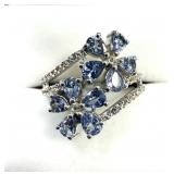 STERLING SILVER NATURAL TANZANITE (1.13CT) WITH