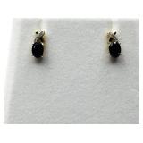 GOLD PLATED STERLING SILVER NATURAL BLUE SAPPHIRE