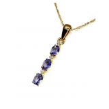 GOLD PLATED STERLING SILVER NATURAL TANZANITE