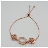 ROSE GOLD PLATED STERLING SILVER NATURAL ROSE